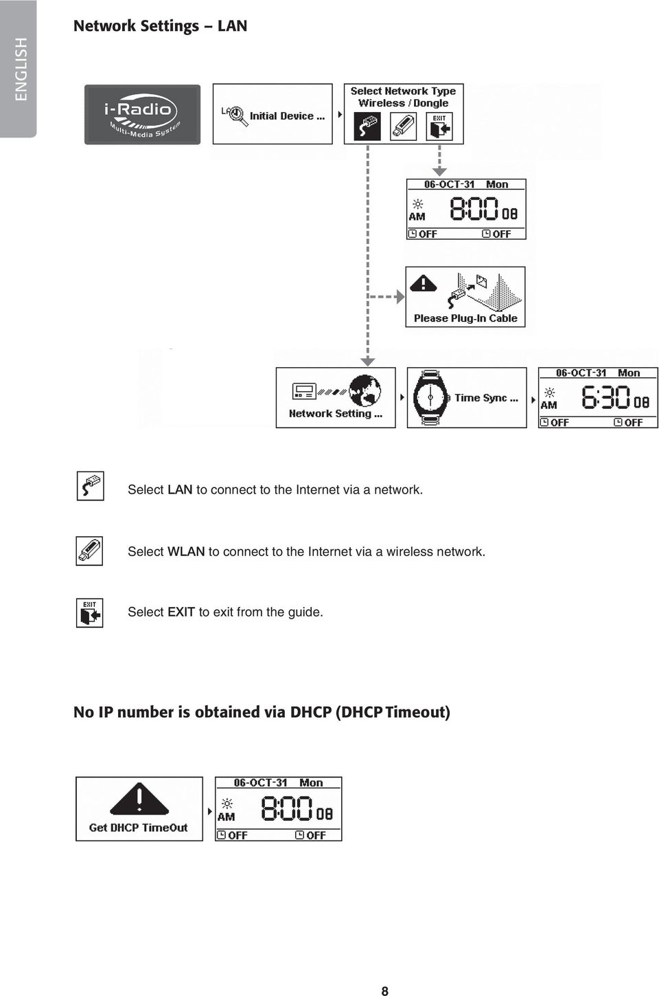 Select WLAN to connect to the Internet via a wireless