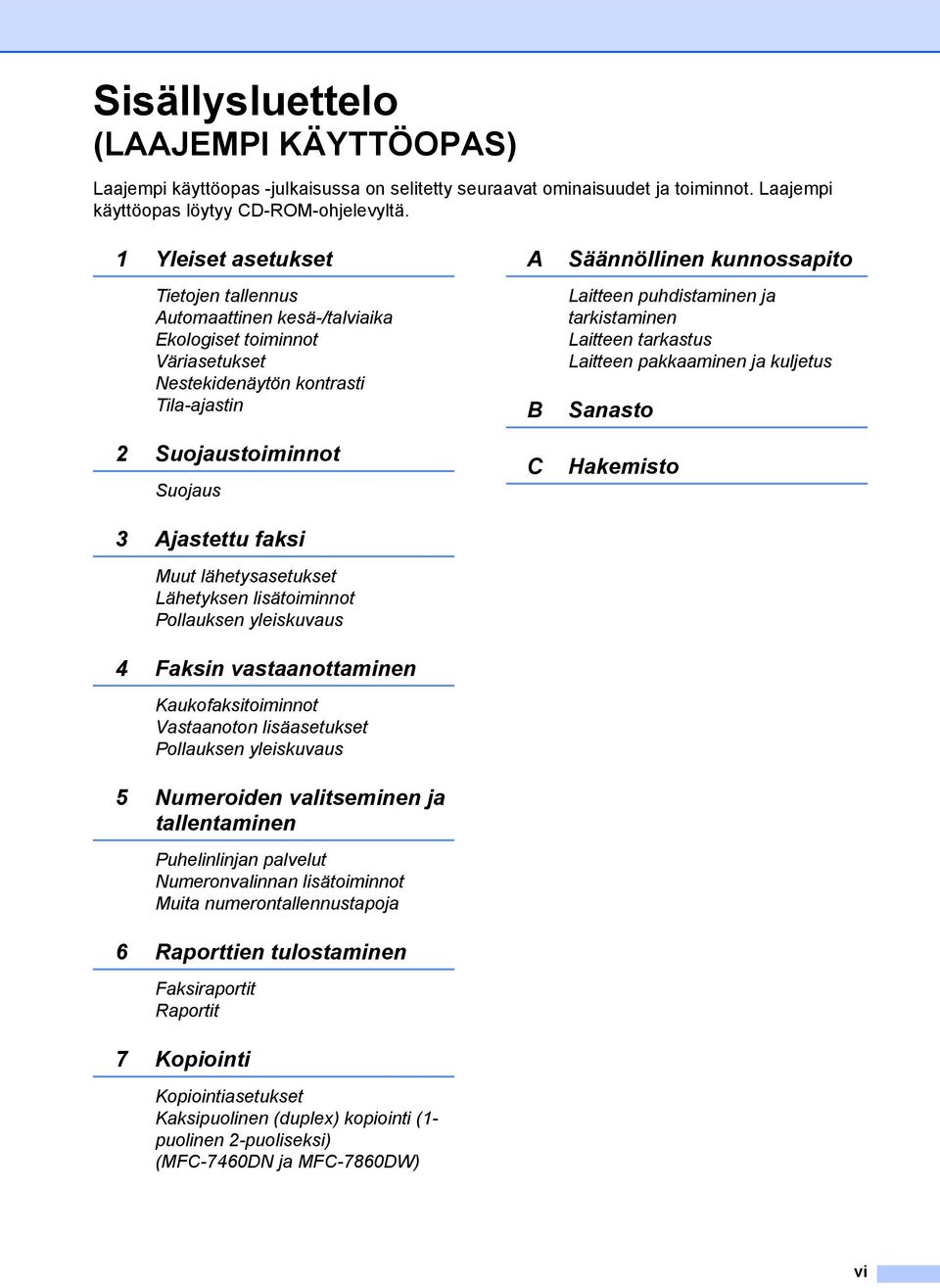 lähetysasetukset Lähetyksen lisätoiminnot Pollauksen yleiskuvaus 4 Faksin vastaanottaminen Kaukofaksitoiminnot Vastaanoton lisäasetukset Pollauksen yleiskuvaus 5 Numeroiden valitseminen ja