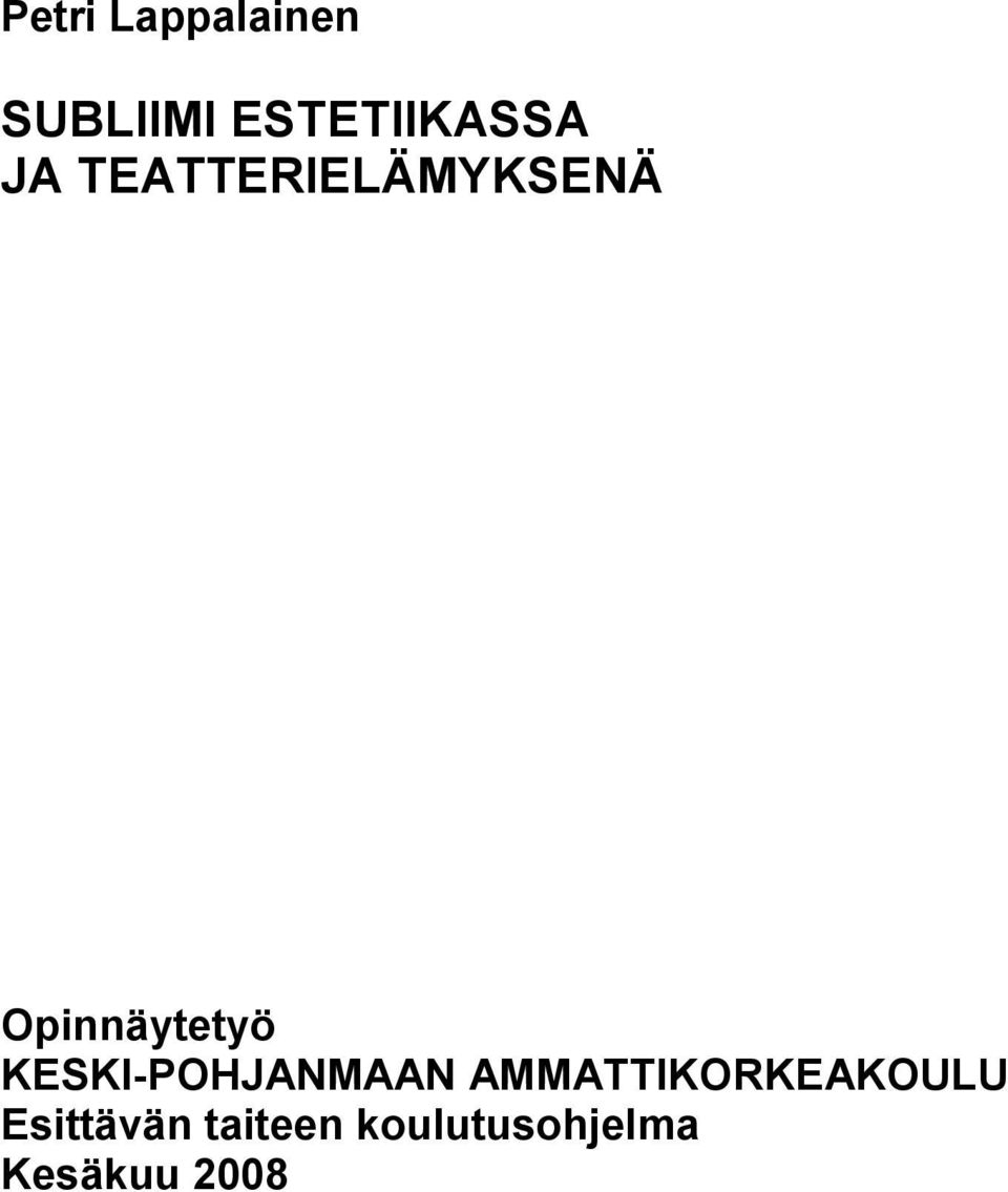 KESKI-POHJANMAAN AMMATTIKORKEAKOULU