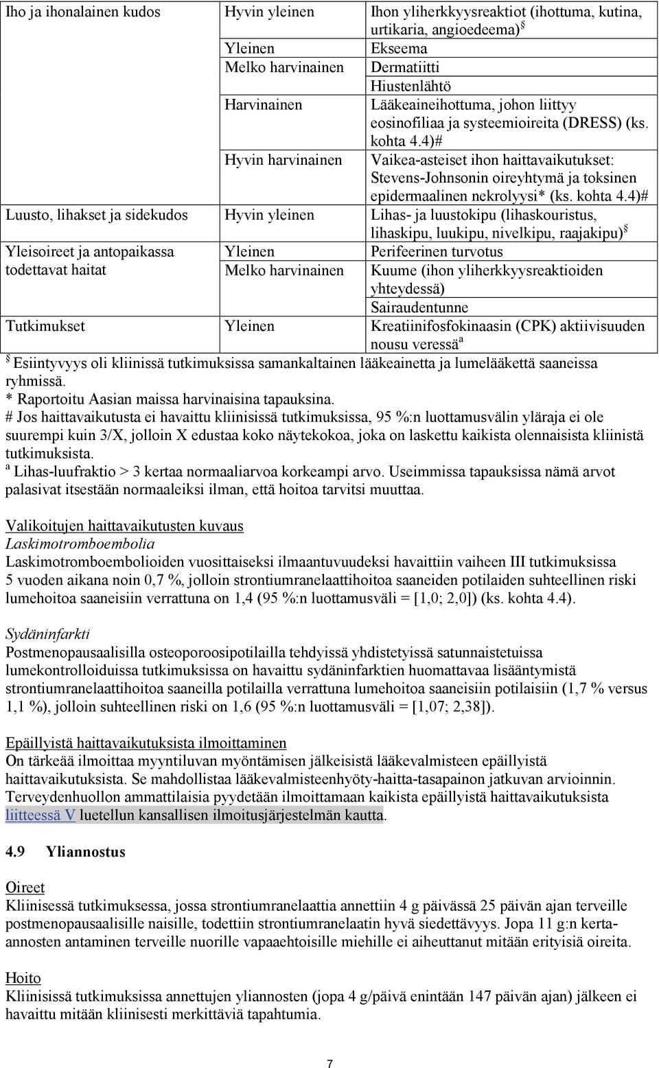 4)# Hyvin harvinainen Vaikea-asteiset ihon haittavaikutukset: Stevens-Johnsonin oireyhtymä ja toksinen epidermaalinen nekrolyysi* (ks. kohta 4.