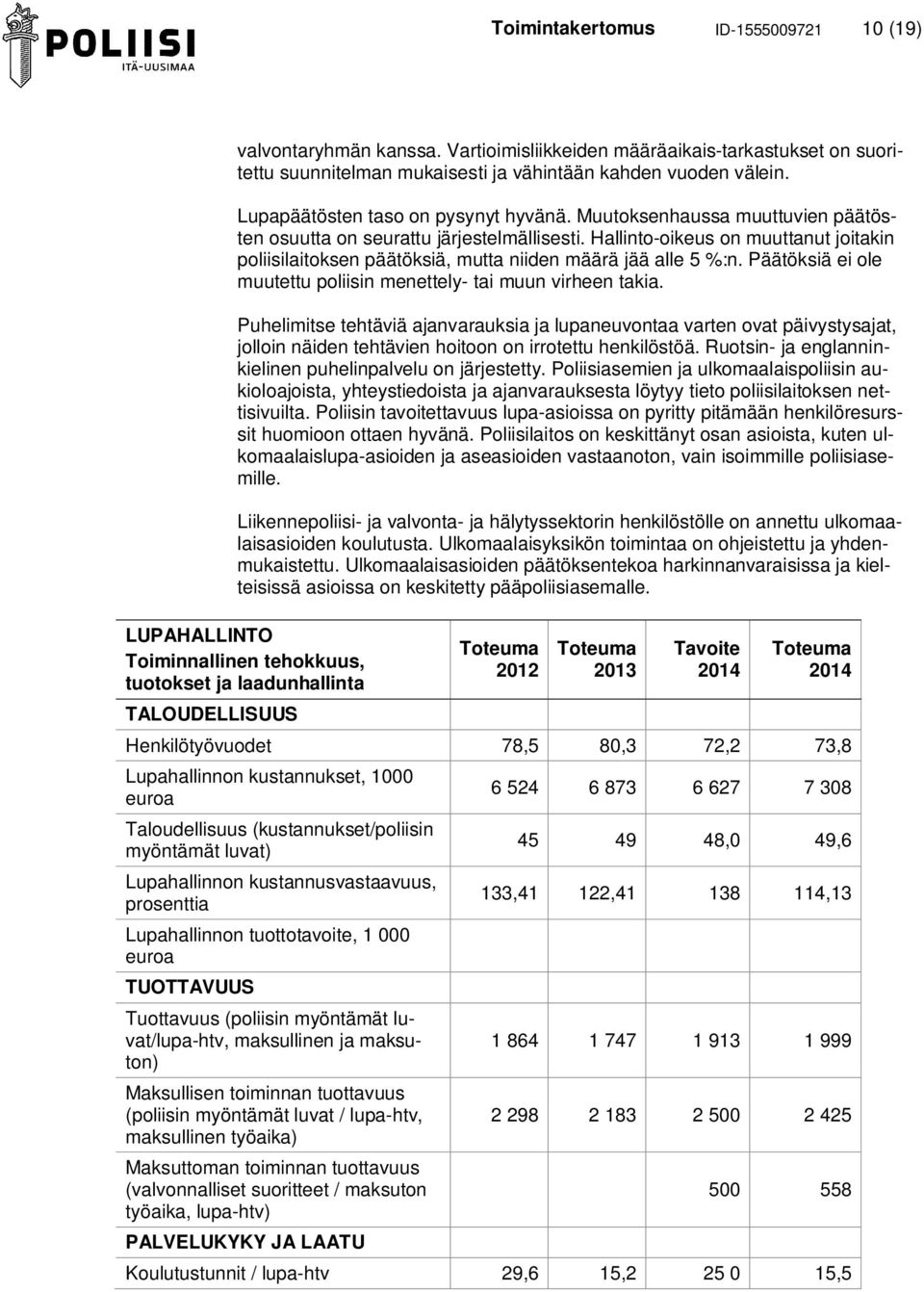 Hallinto-oikeus on muuttanut joitakin poliisilaitoksen päätöksiä, mutta niiden määrä jää alle 5 %:n. Päätöksiä ei ole muutettu poliisin menettely- tai muun virheen takia.