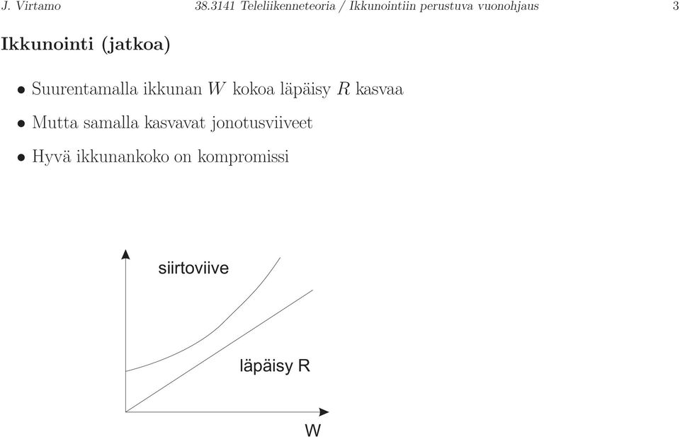 vuonohjaus 3 Ikkunointi (jatkoa) Suurentamalla ikkunan W