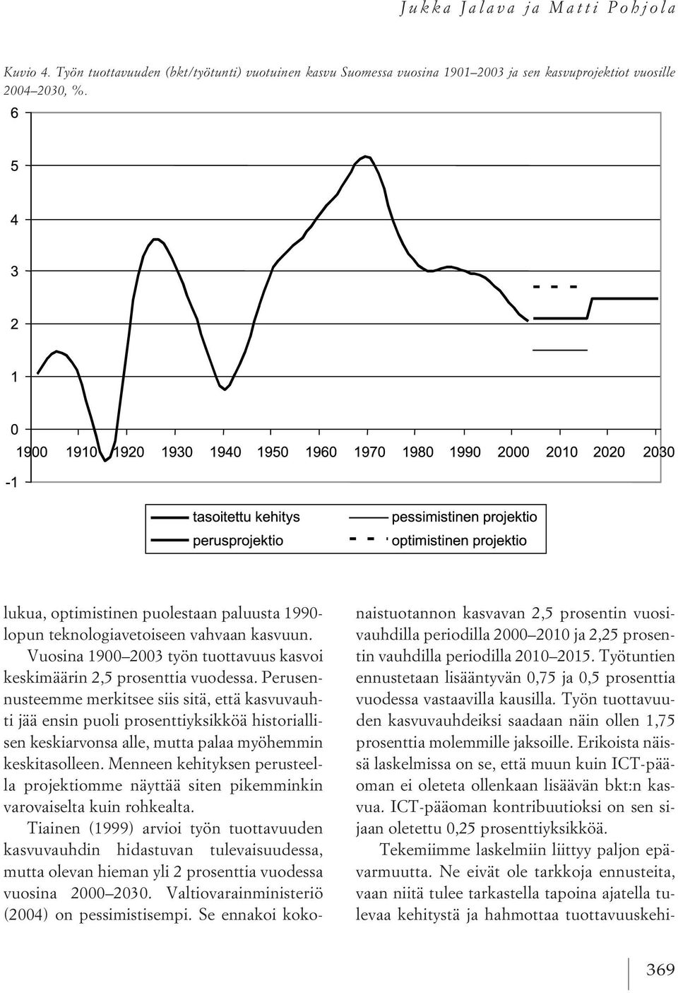 Perusennusteemme merkitsee siis sitä, että kasvuvauhti jää ensin puoli prosenttiyksikköä historiallisen keskiarvonsa alle, mutta palaa myöhemmin keskitasolleen.