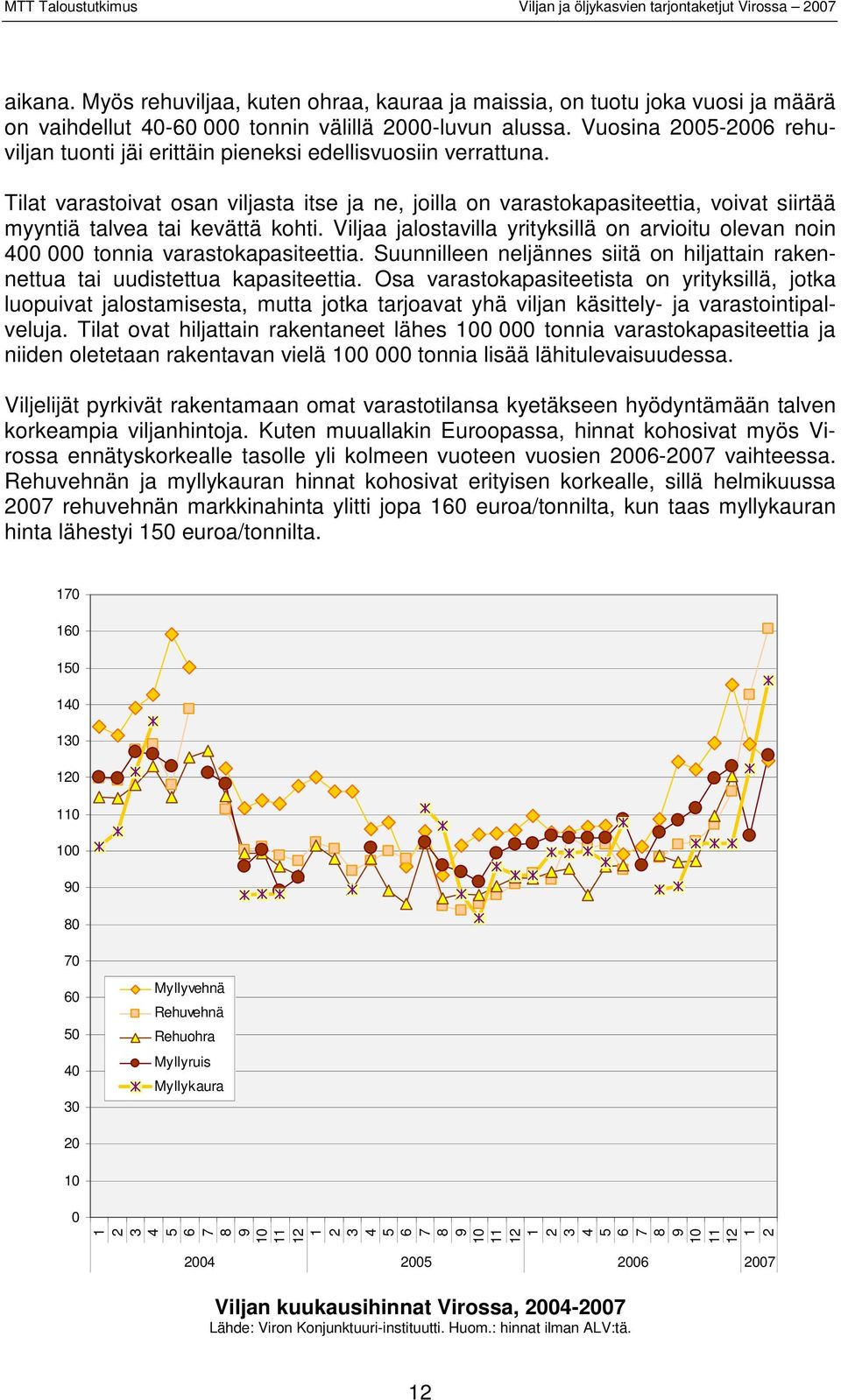 Tilat varastoivat osan viljasta itse ja ne, joilla on varastokapasiteettia, voivat siirtää myyntiä talvea tai kevättä kohti.