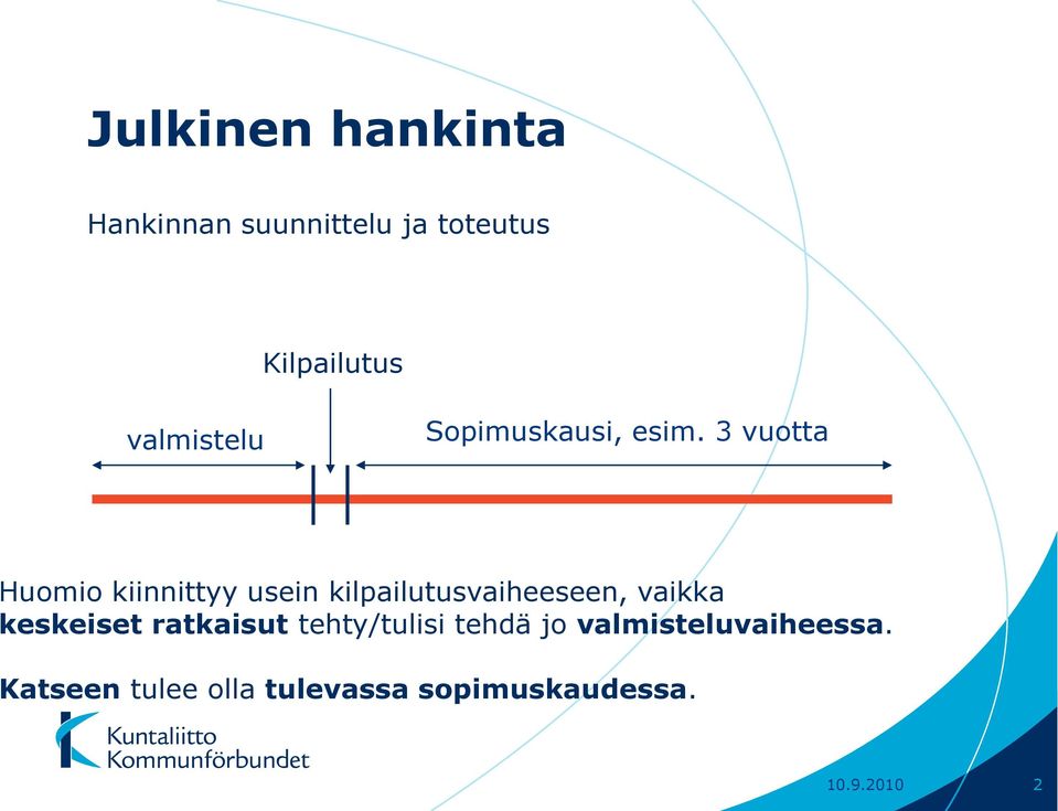 3 vuotta Huomio kiinnittyy usein kilpailutusvaiheeseen, vaikka