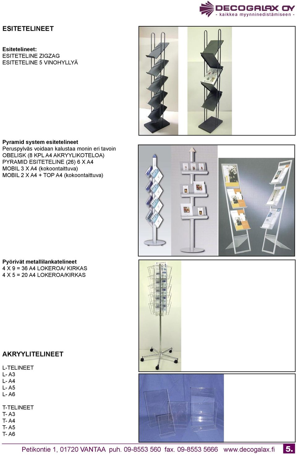 (kokoontaittuva) MOBIL 2 X A4 + TOP A4 (kokoontaittuva) Pyörivät metallilankatelineet 4 X 9 = 36 A4 LOKEROA/