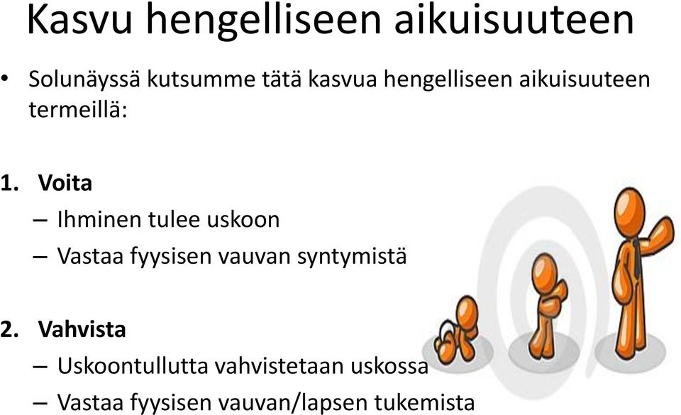 Voita Ihminen tulee uskoon Vastaa fyysisen vauvan syntymistä 2.