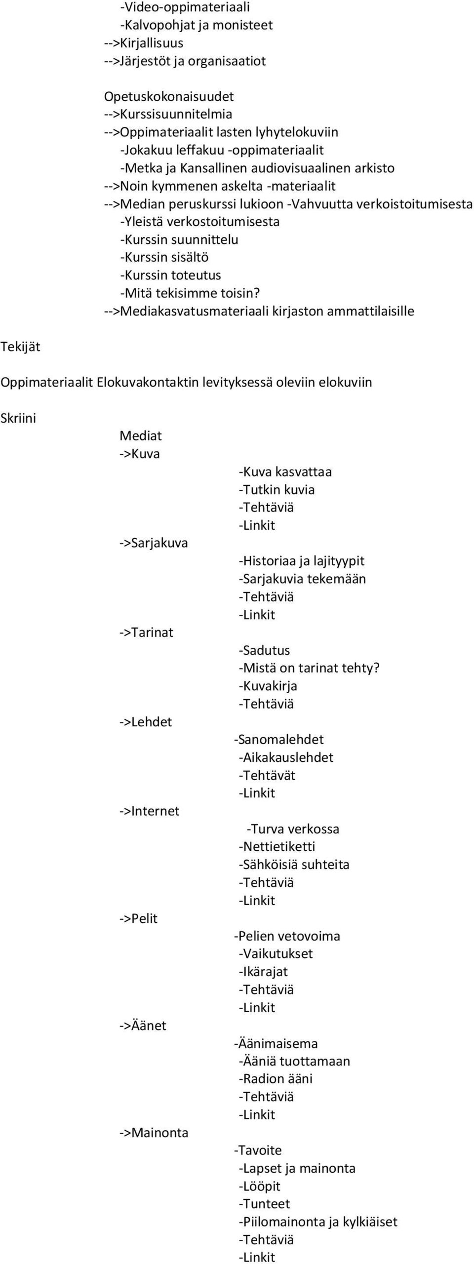 suunnittelu -Kurssin sisältö -Kurssin toteutus -Mitä tekisimme toisin?