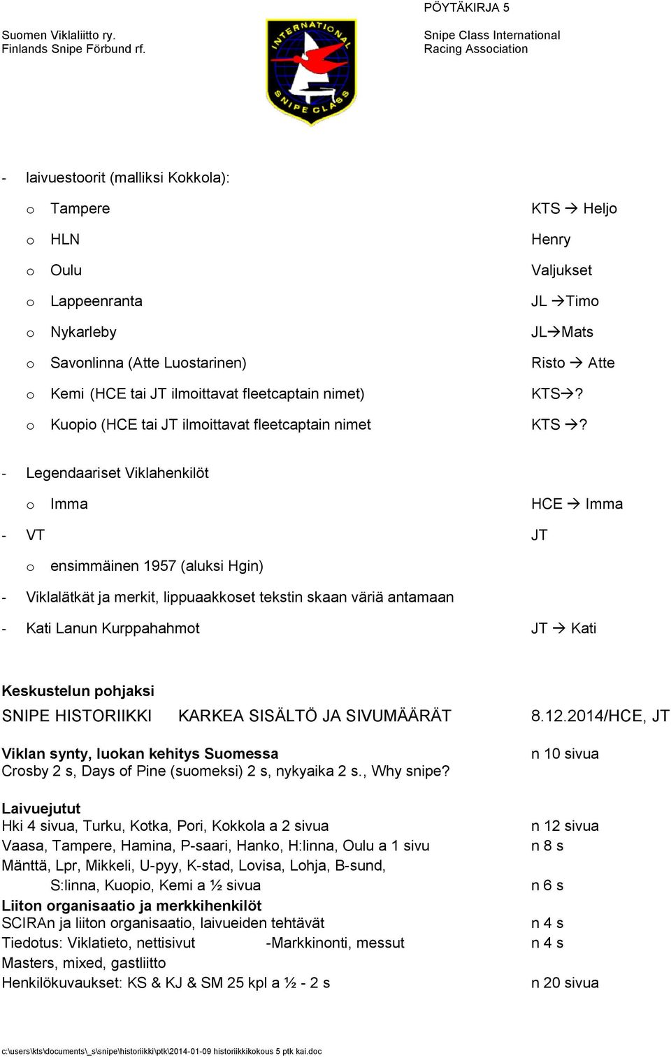 (HCE tai JT ilmittavat fleetcaptain nimet) KTS? Kupi (HCE tai JT ilmittavat fleetcaptain nimet KTS?