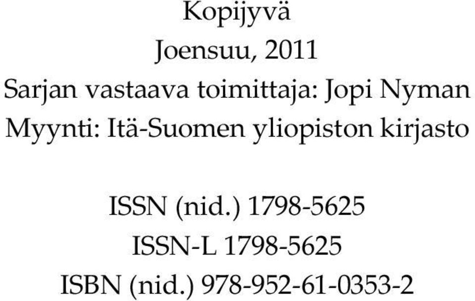 yliopiston kirjasto ISSN (nid.