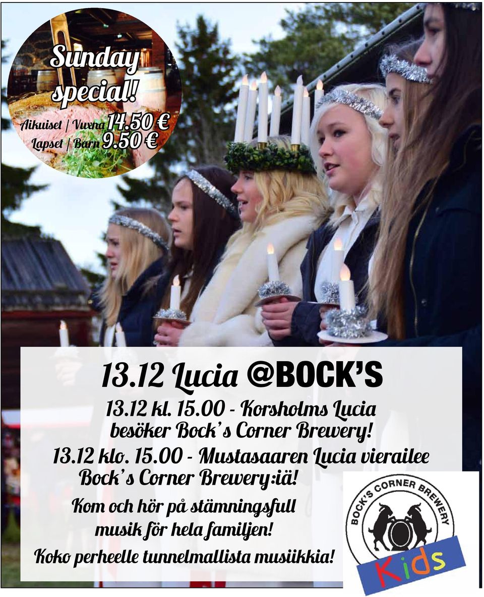 00 - Korsholms Lucia besöker Bock s Corner Brewery! 13.12 klo. 15.