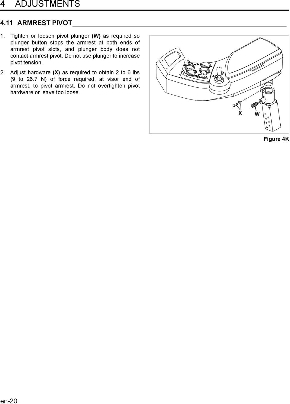 slots, and plunger body does not contact armrest pivot. Do not use plunger to increase pivot tension. 2.