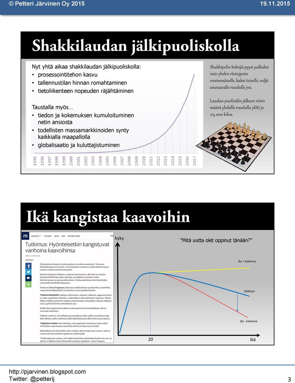 kuluttajistuminen Shakkipelin keksijä pyysi palkaksi vain yhden riisinjyvän ensimmäiselle, kaksi toiselle, neljä seuraavalle ruudulle jne.