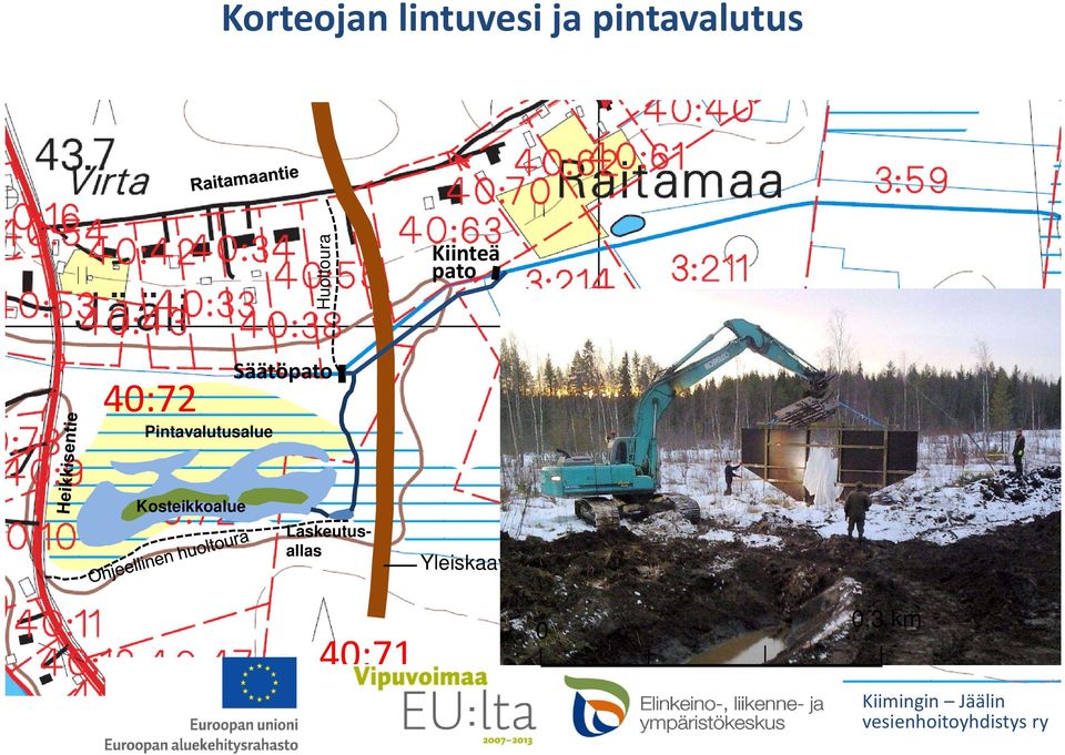 Pintavalutusalue Säätöpato Kosteikkoalue