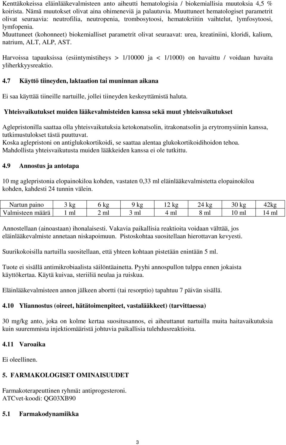 Muuttuneet (kohonneet) biokemialliset parametrit olivat seuraavat: urea, kreatiniini, kloridi, kalium, natrium, ALT, ALP, AST.