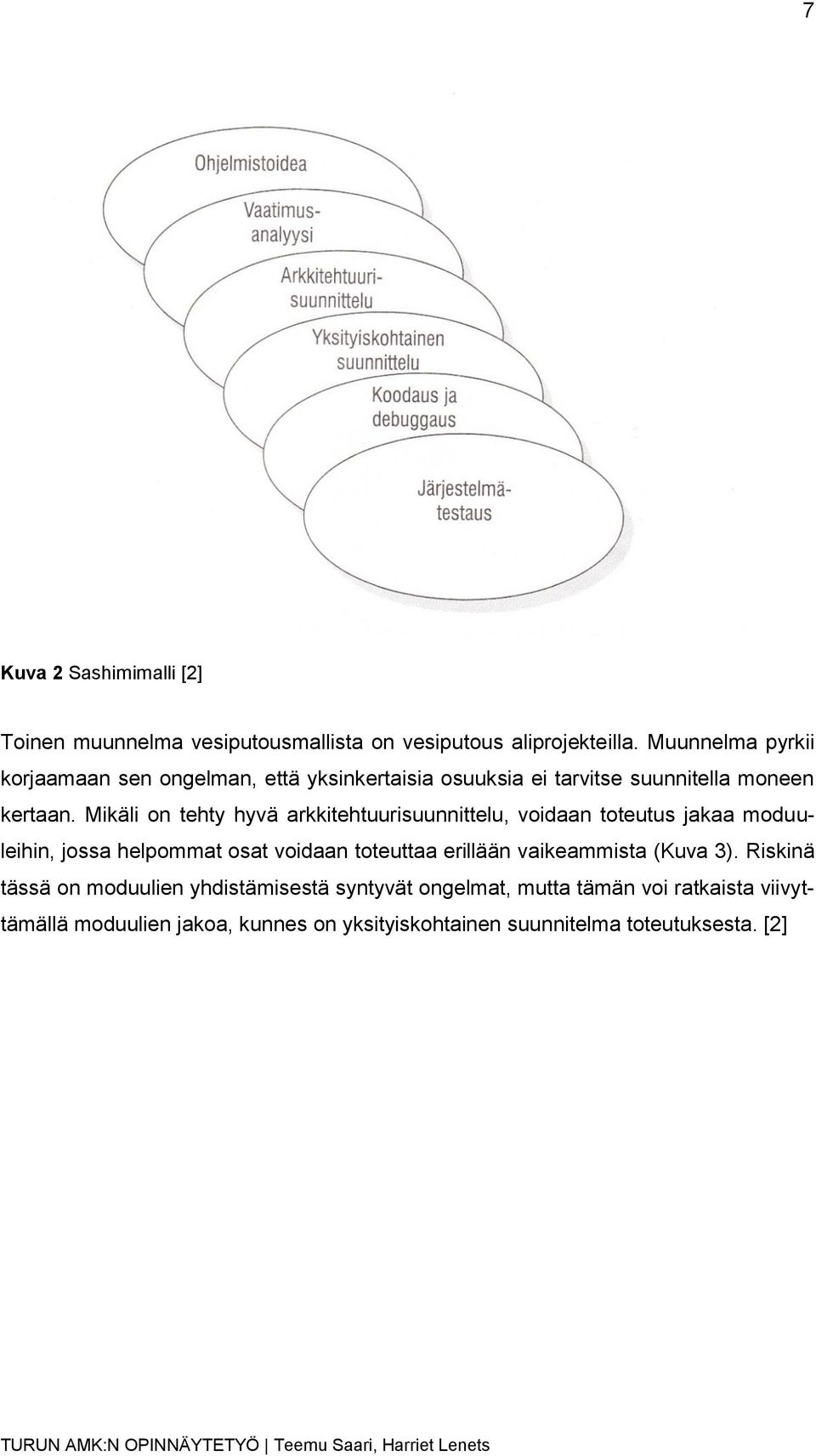 Mikäli on tehty hyvä arkkitehtuurisuunnittelu, voidaan toteutus jakaa moduuleihin, jossa helpommat osat voidaan toteuttaa erillään