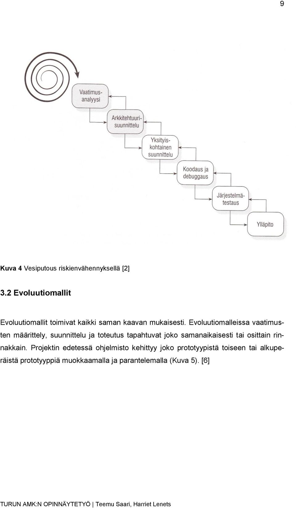 Evoluutiomalleissa vaatimusten määrittely, suunnittelu ja toteutus tapahtuvat joko