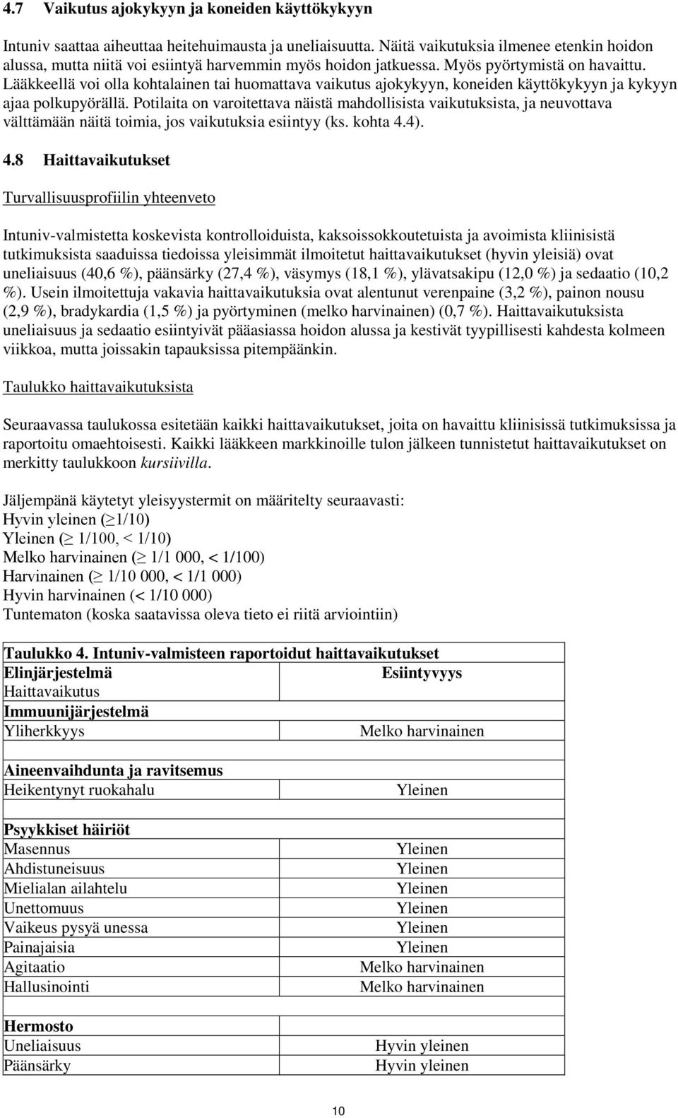 Lääkkeellä voi olla kohtalainen tai huomattava vaikutus ajokykyyn, koneiden käyttökykyyn ja kykyyn ajaa polkupyörällä.