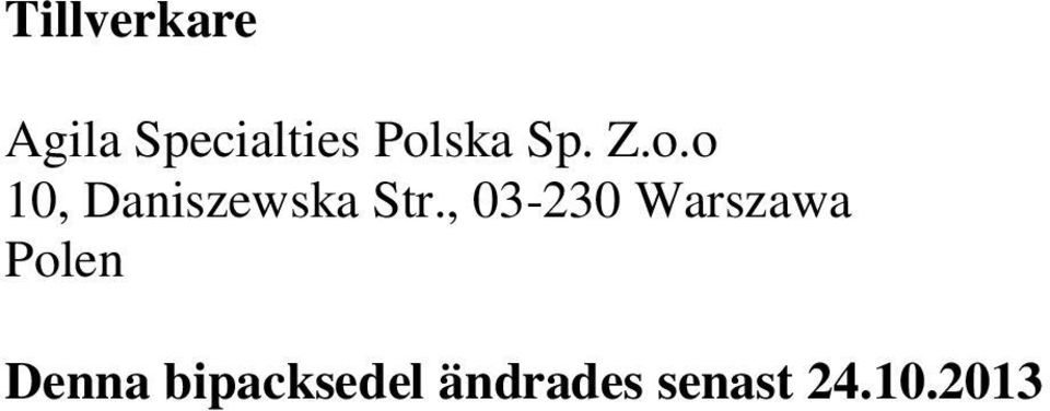 , 03-230 Warszawa Polen Denna