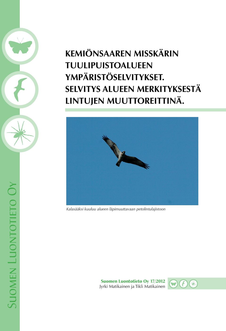 Selvitys alueen merkityksestä lintujen muuttoreittinä.