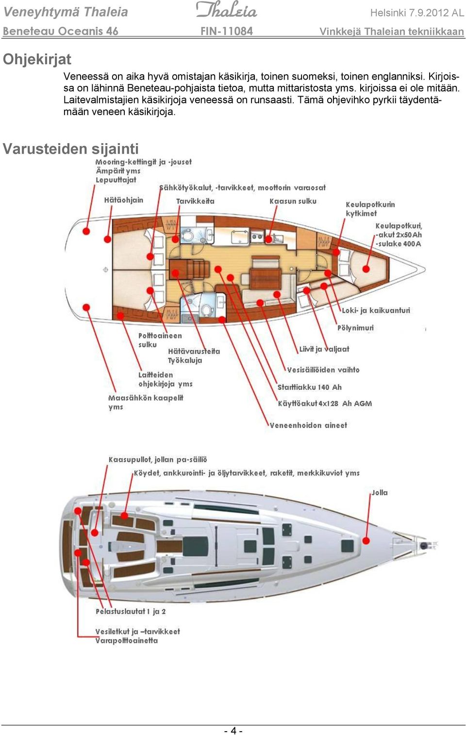 Kirjoissa on lähinnä Beneteau-pohjaista tietoa, mutta mittaristosta yms.