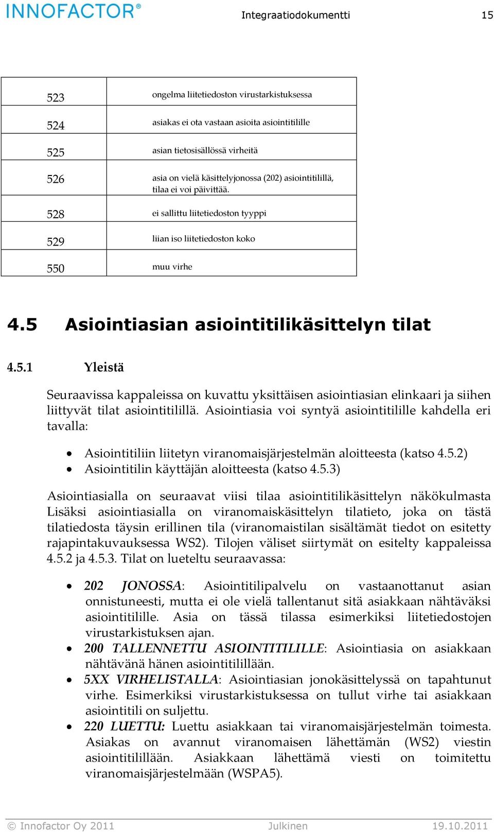 Asiointiasia voi syntyä asiointitilille kahdella eri tavalla: Asiointitiliin liitetyn viranomaisjärjestelmän aloitteesta (katso 4.5.