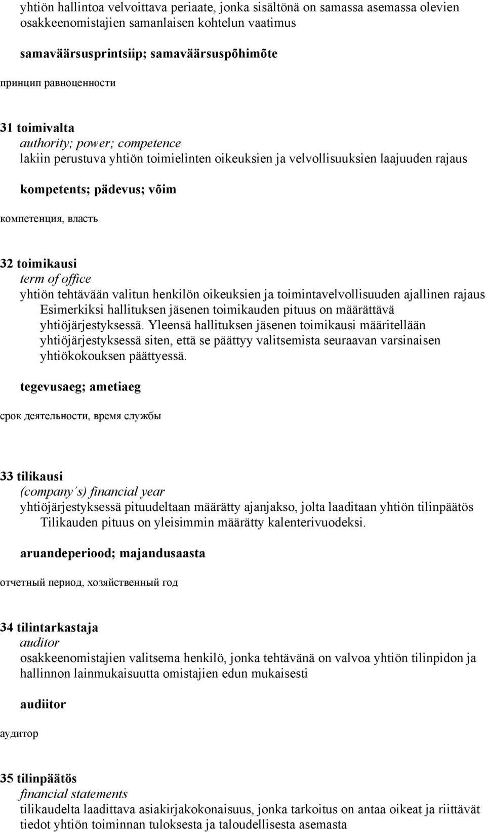 yhtiön tehtävään valitun henkilön oikeuksien ja toimintavelvollisuuden ajallinen rajaus Esimerkiksi hallituksen jäsenen toimikauden pituus on määrättävä yhtiöjärjestyksessä.