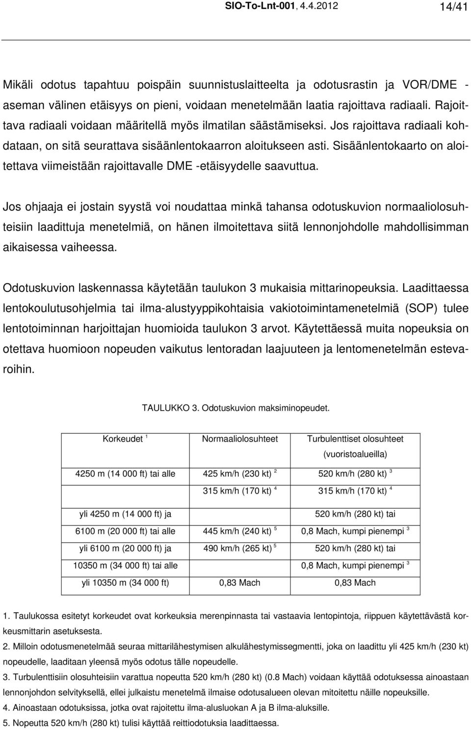 Sisäänlentokaarto on aloitettava viimeistään rajoittavalle DME -etäisyydelle saavuttua.