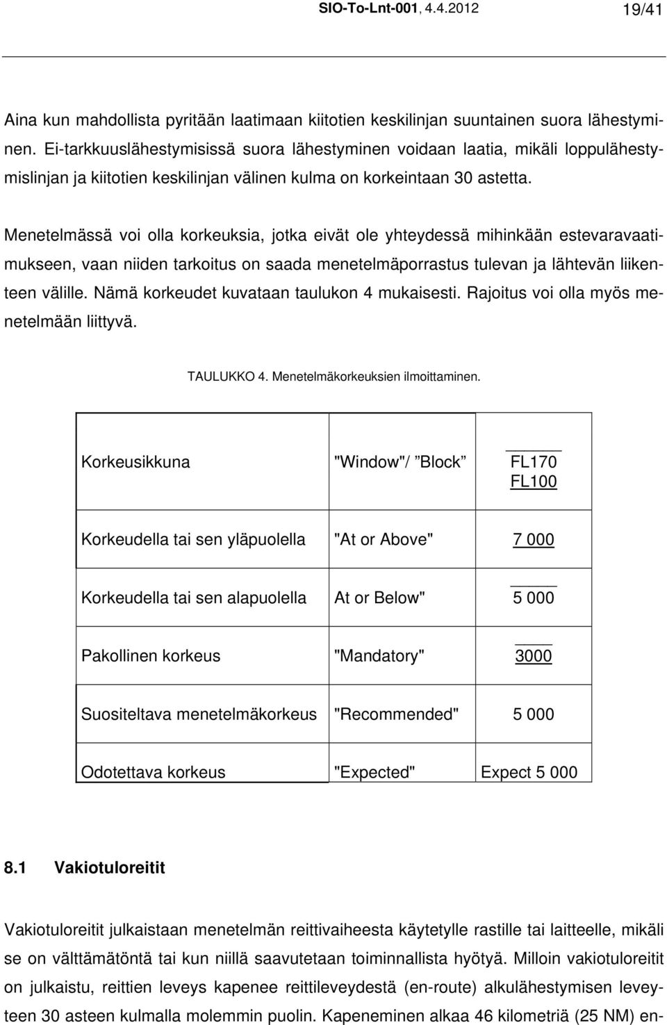 Menetelmässä voi olla korkeuksia, jotka eivät ole yhteydessä mihinkään estevaravaatimukseen, vaan niiden tarkoitus on saada menetelmäporrastus tulevan ja lähtevän liikenteen välille.