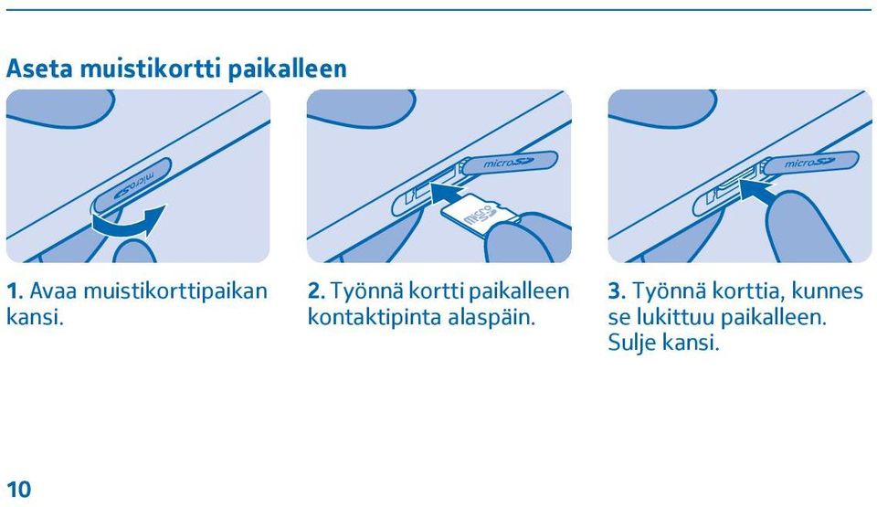 Työnnä kortti paikalleen kontaktipinta