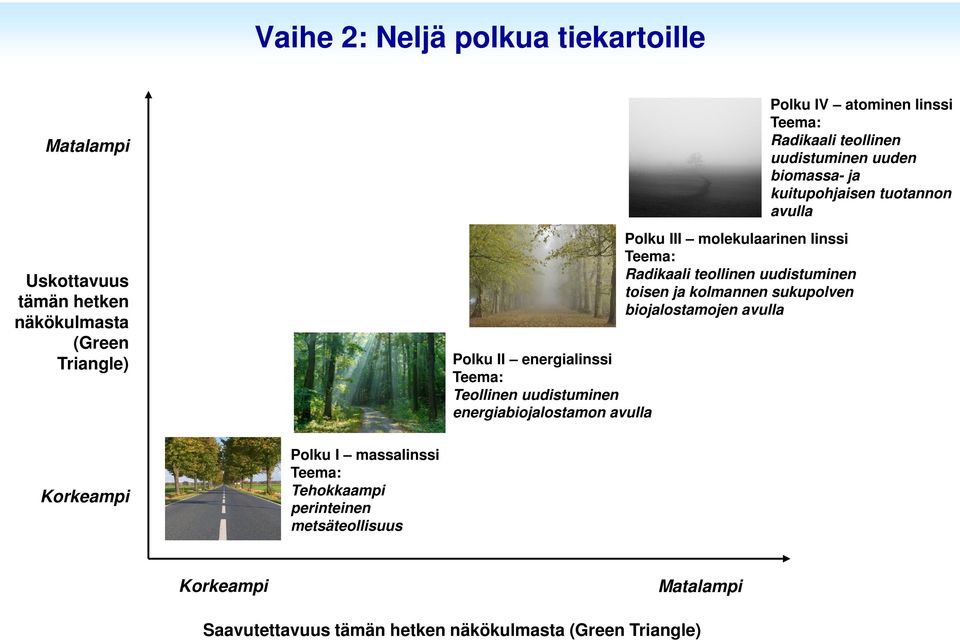 biojalostamojen avulla Polku IV atominen linssi Teema: Radikaali teollinen uudistuminen uuden biomassa- ja kuitupohjaisen tuotannon avulla