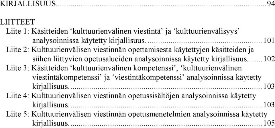 ...102 Liite 3: Käsitteiden kulttuurienvälinen kompetenssi, kulttuurienvälinen viestintäkompetenssi ja viestintäkompetenssi analysoinnissa käytetty kirjallisuus.