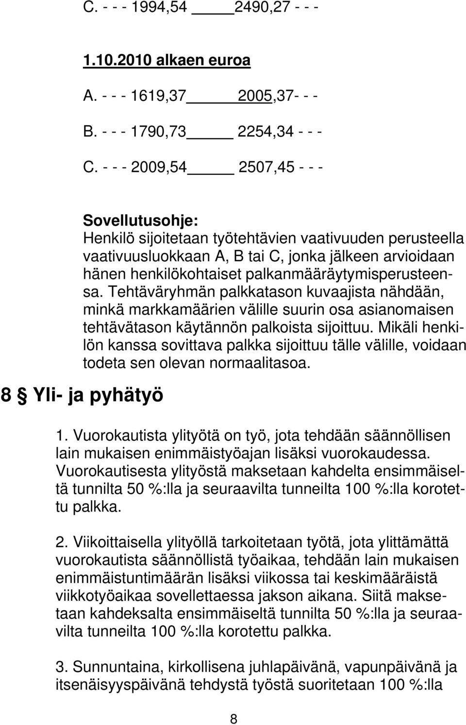 palkanmääräytymisperusteensa. Tehtäväryhmän palkkatason kuvaajista nähdään, minkä markkamäärien välille suurin osa asianomaisen tehtävätason käytännön palkoista sijoittuu.