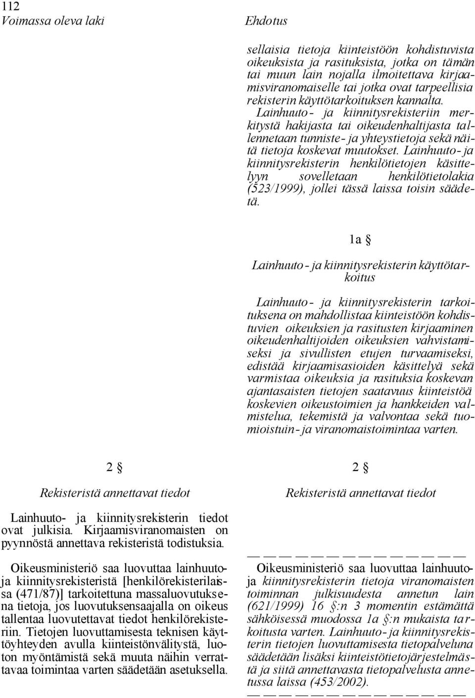 Lainhuuto- ja kiinnitysrekisterin henkilötietojen käsittelyyn sovelletaan henkilötietolakia (523/1999), jollei tässä laissa toisin säädetä.