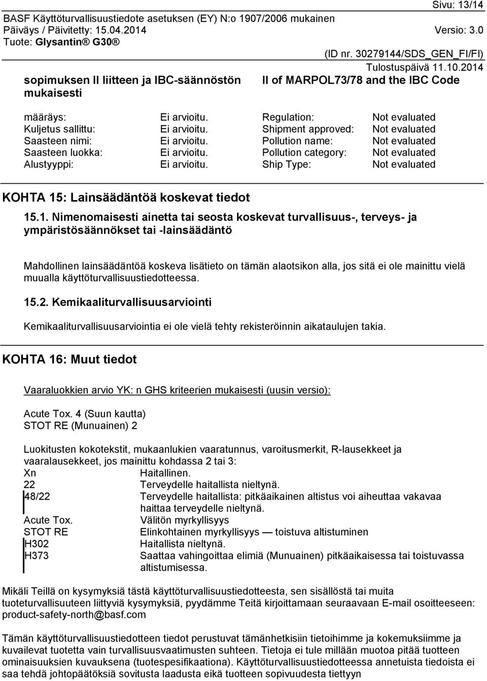 Ship Type: Not evaluated KOHTA 15