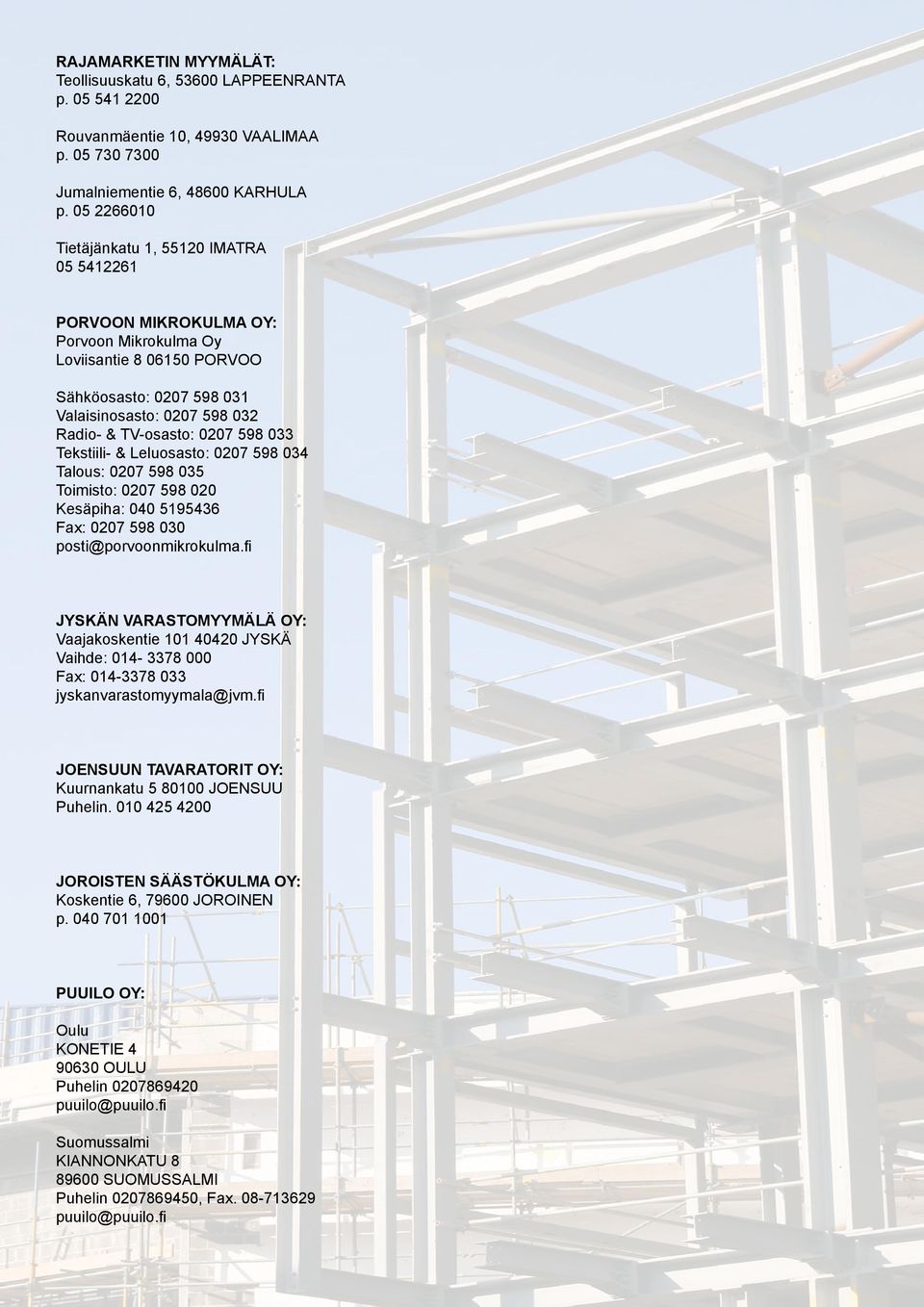 0207 598 033 Tekstiili- & Leluosasto: 0207 598 034 Talous: 0207 598 035 Toimisto: 0207 598 020 Kesäpiha: 040 5195436 Fax: 0207 598 030 posti@porvoonmikrokulma.