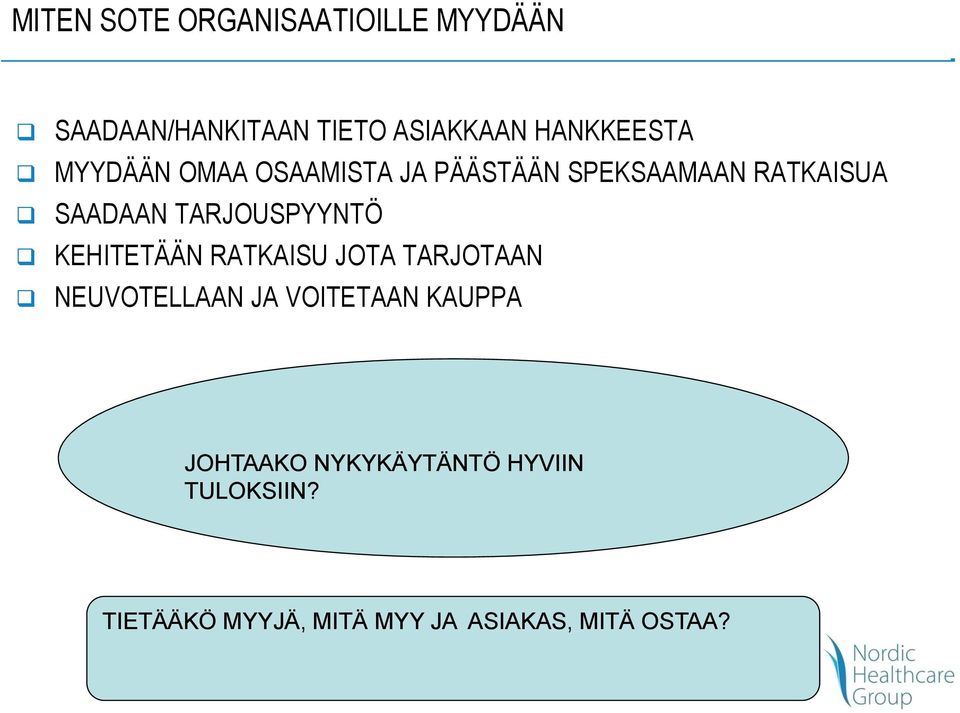 TARJOUSPYYNTÖ KEHITETÄÄN RATKAISU JOTA TARJOTAAN NEUVOTELLAAN JA VOITETAAN