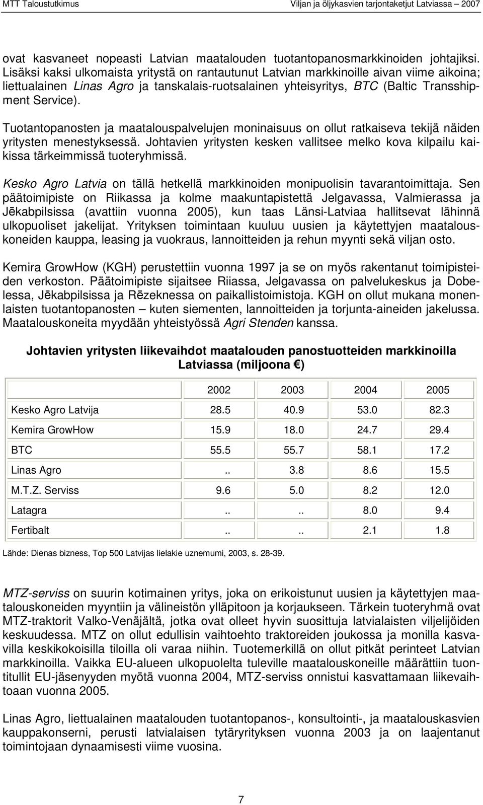 Tuotantopanosten ja maatalouspalvelujen moninaisuus on ollut ratkaiseva tekijä näiden yritysten menestyksessä.