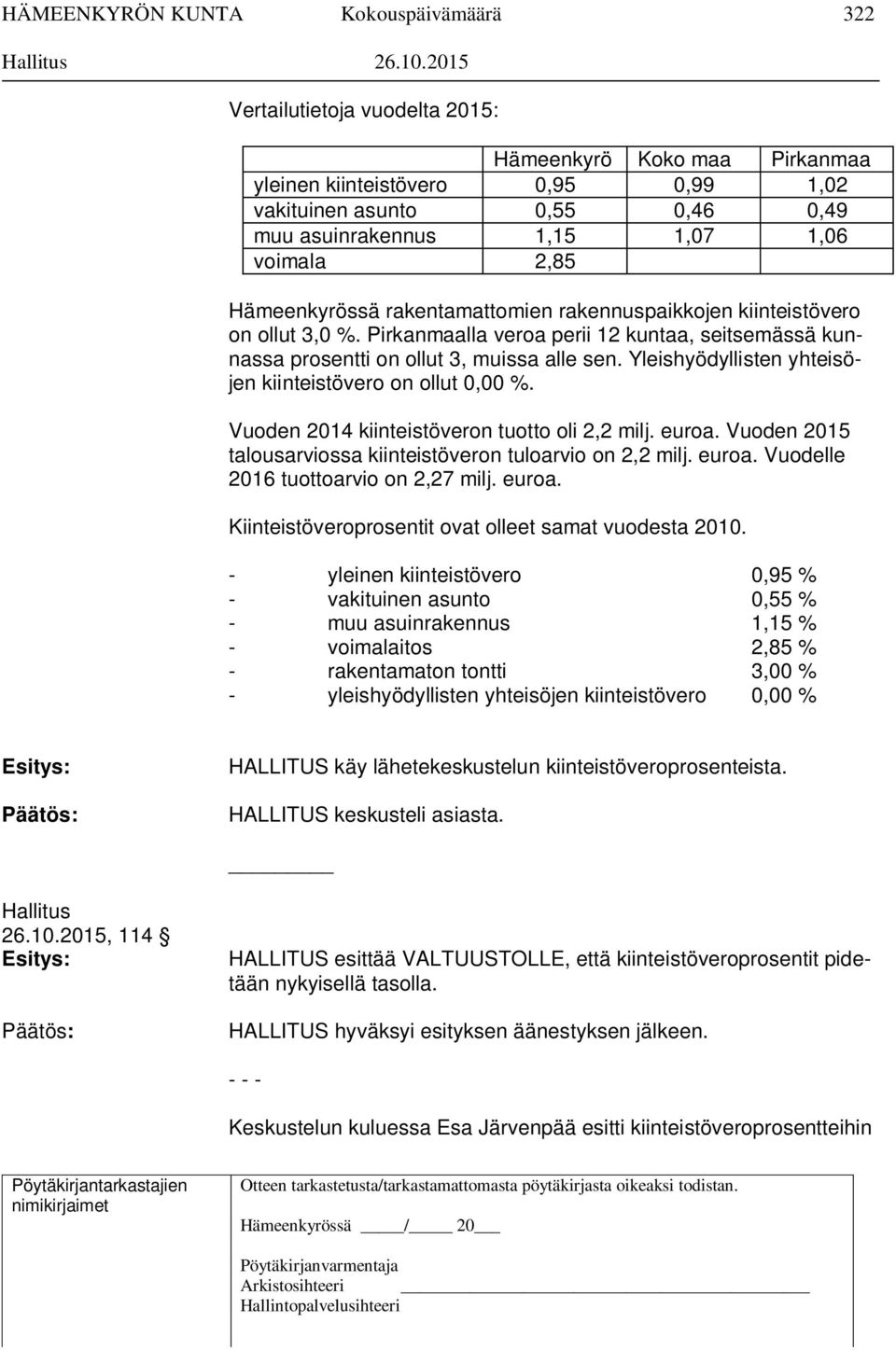 rakentamattomien rakennuspaikkojen kiinteistövero on ollut 3,0 %. Pirkanmaalla veroa perii 12 kuntaa, seitsemässä kunnassa prosentti on ollut 3, muissa alle sen.