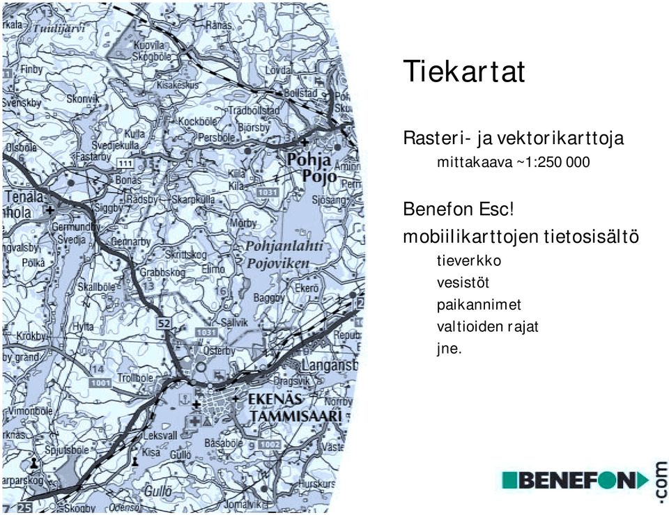 mobiilikarttojen tietosisältö