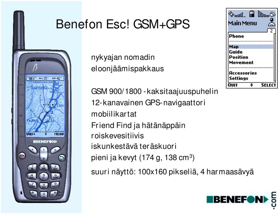 -kaksitaajuuspuhelin 12-kanavainen GPS-navigaattori mobiilikartat