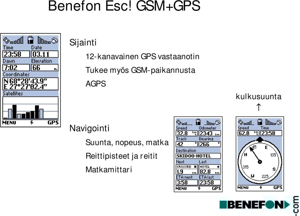 vastaanotin Tukee myös GSM-paikannusta AGPS