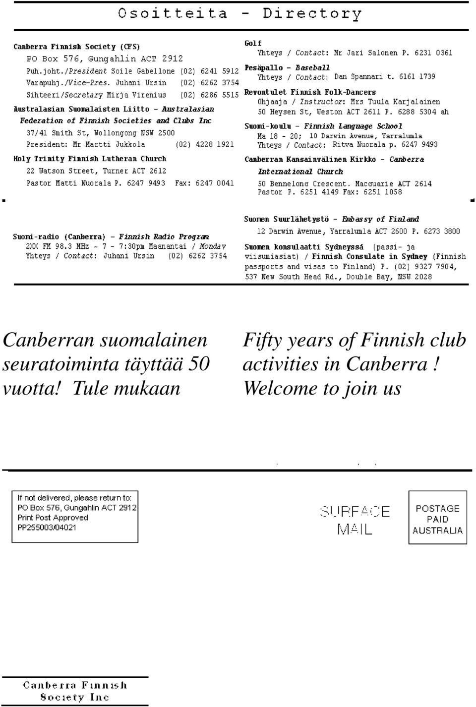 Tule mukaan Fifty years of Finnish