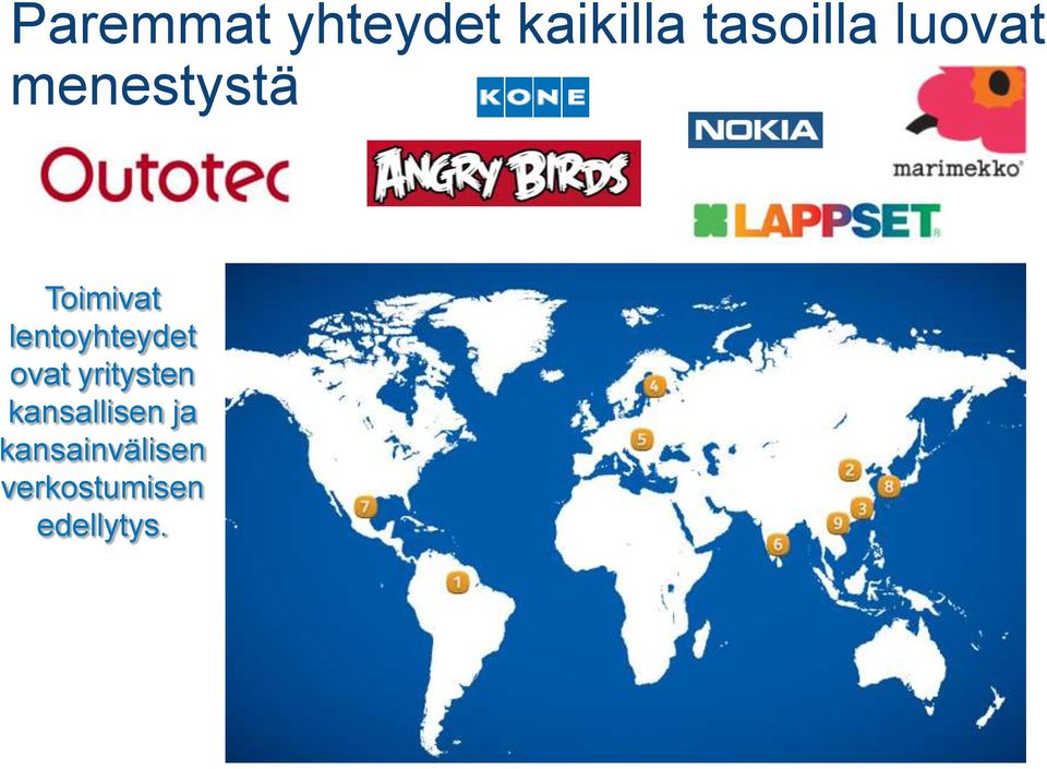 lentoyhteydet ovat yritysten