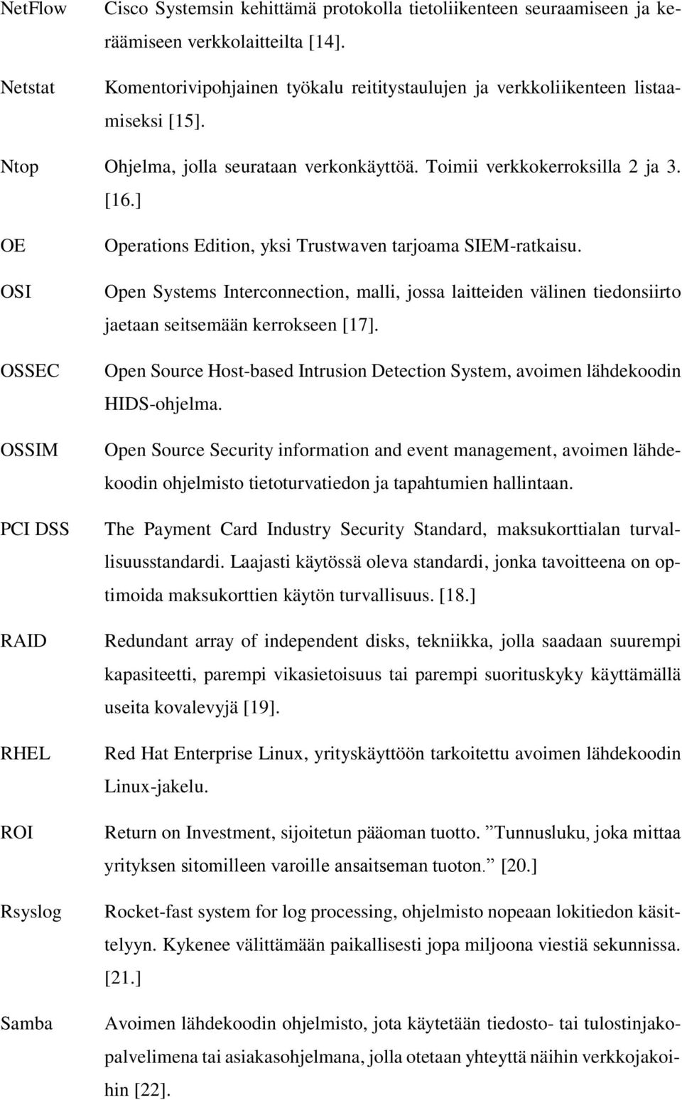 ] OE OSI OSSEC OSSIM PCI DSS RAID RHEL ROI Rsyslog Samba Operations Edition, yksi Trustwaven tarjoama SIEM-ratkaisu.