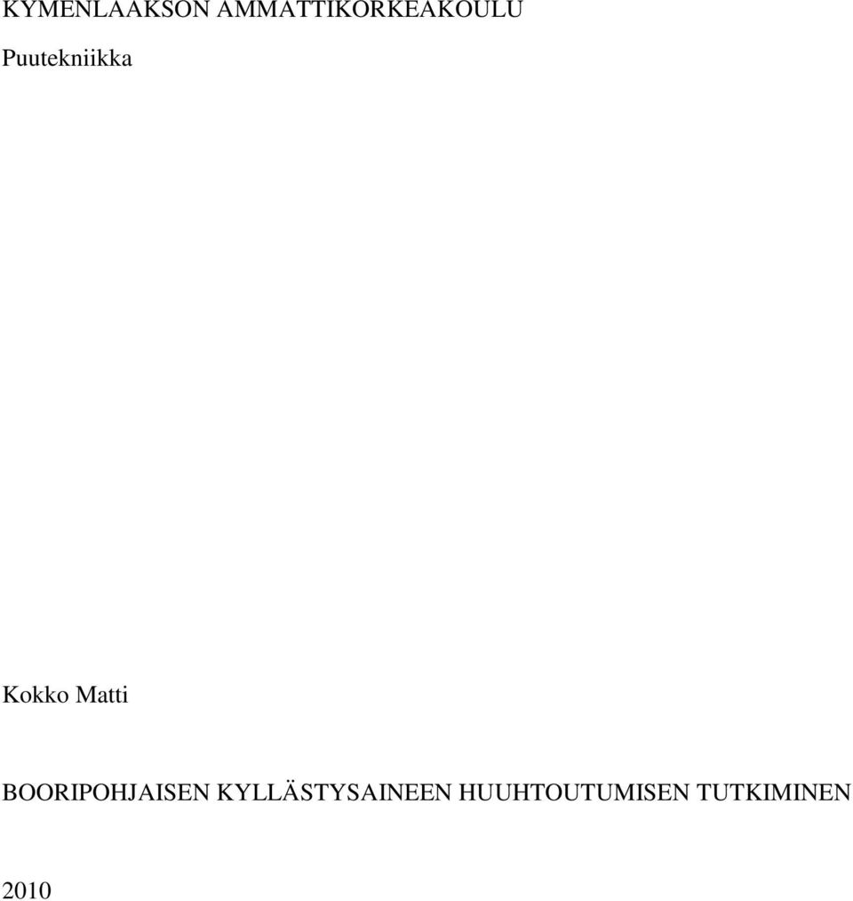Puutekniikka Kokko Matti