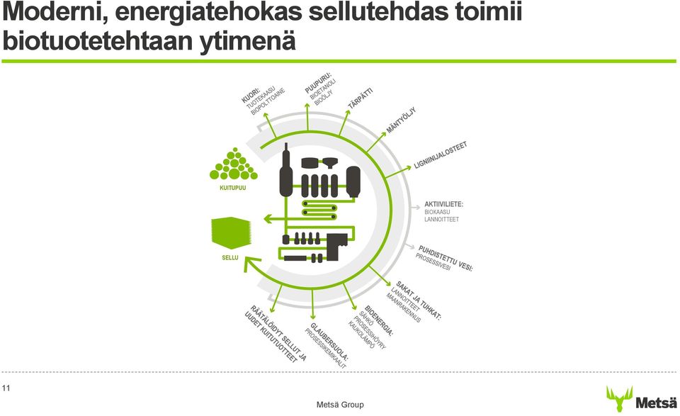 biotuotetehtaan ytimenä