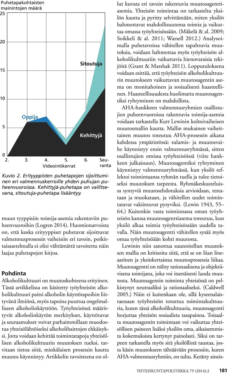 muun tyyppisiin toimija-asemia rakentaviin puheenvuoroihin (Logren 2014).