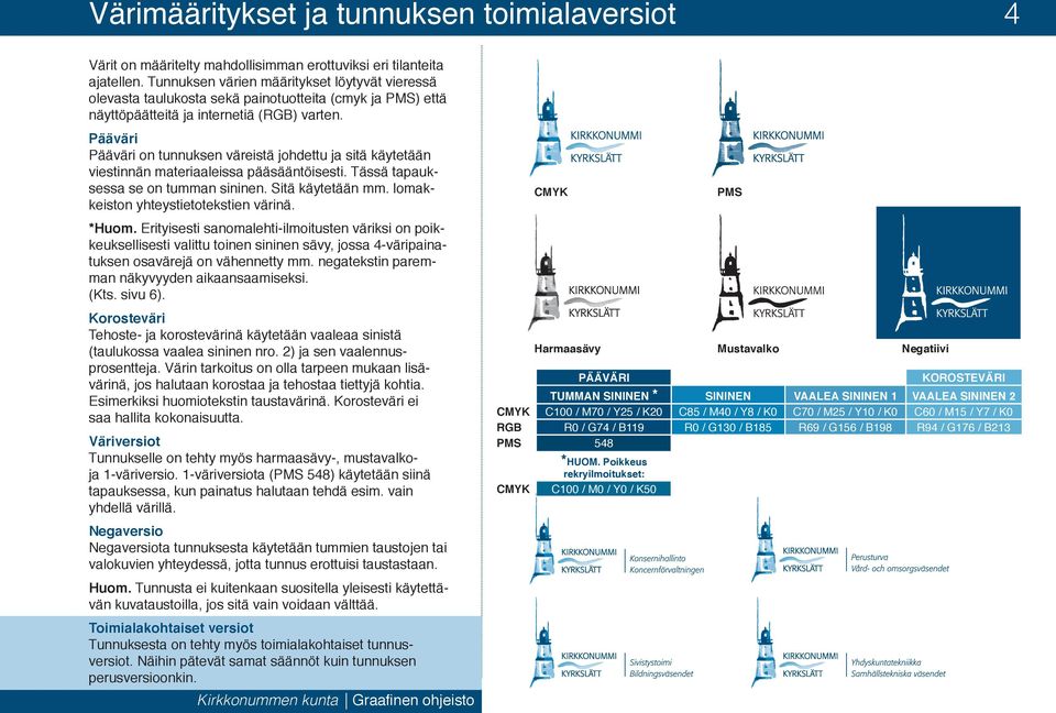 Pääväri Pääväri on tunnuksen väreistä johdettu ja sitä käytetään viestinnän materiaaleissa pääsääntöisesti. Tässä tapauksessa se on tumman sininen. Sitä käytetään mm.