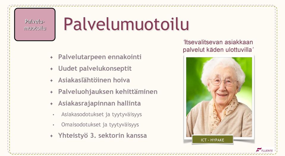 Asiakasrajapinnan hallinta Asiakasodotukset ja tyytyväisyys Itsevalitsevan